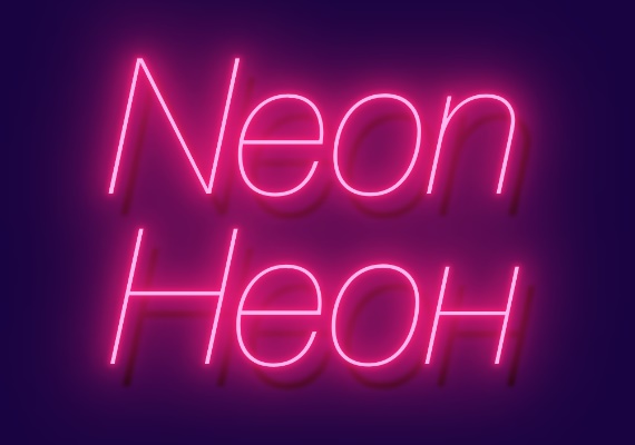 Neon Glowing Text in a Beautiful Font